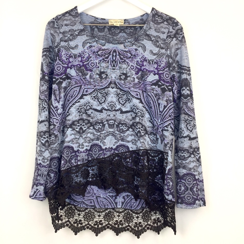 Live & Let Live Lace Long Sleeve Sweater